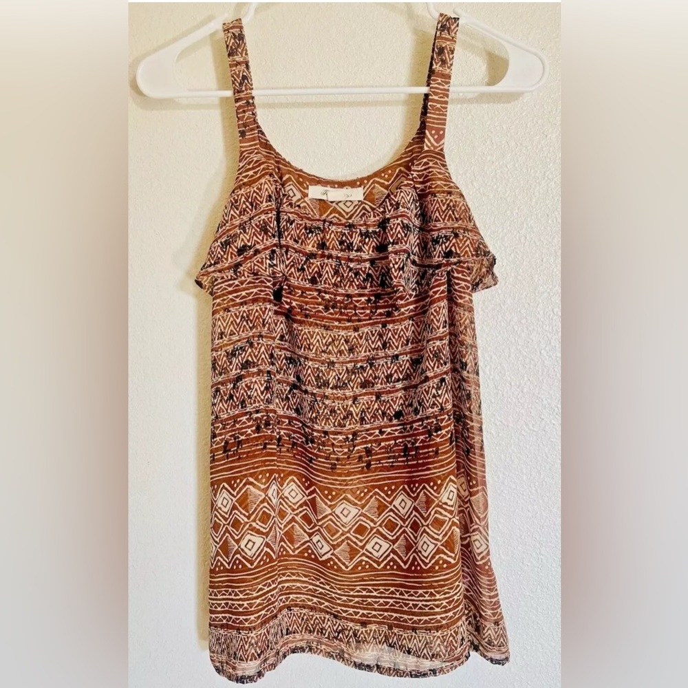 Forever 21 Sleeveless Chiffon Ruffled Blouse Tie Straps Women's Size S
